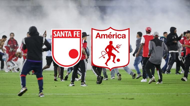 Drástica medida de la Dimayor contra Santa Fe y América de Cali por batalla campal en El Campín: notificación oficial