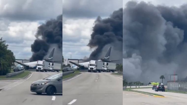 Un avión de carga de Amazon se estrelló en el aeropuerto de Miami: había despegado de Puerto Rico