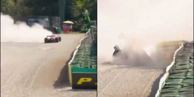 GP de Italia: así fue el fuerte accidente de Charles Leclerc en Monza que provoca bandera roja