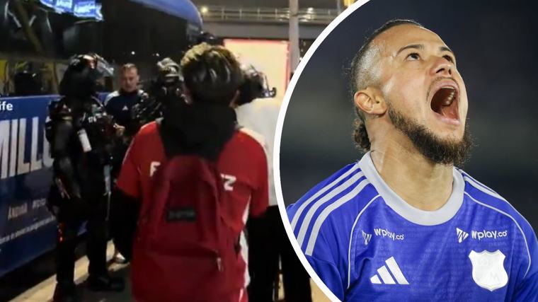 Fuerte agarrón de Leo Castro con un hincha de Santa Fe: video causa indignación en Millonarios