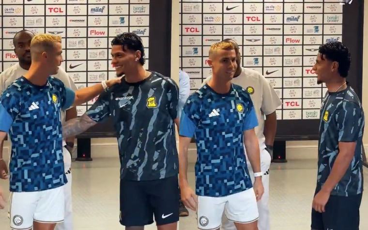 Video: así fue el saludo entre Richard Ríos y Cristiano Ronaldo previo a debut en la Liga de Arabia