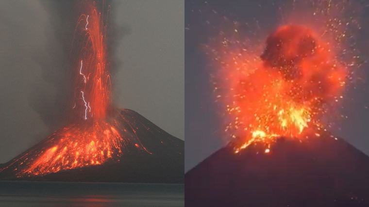 El volcán Krakatoa erupcionó y dejó impactantes imágenes del momento: expertos hicieron advertencia