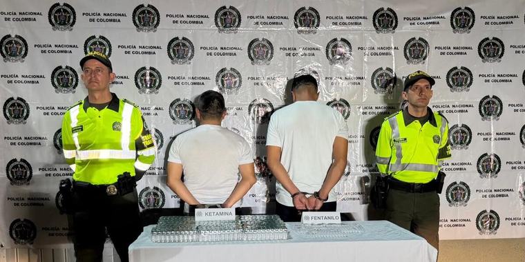 Dos capturados con ketamina y fentanilo por más de $51 millones en Santander