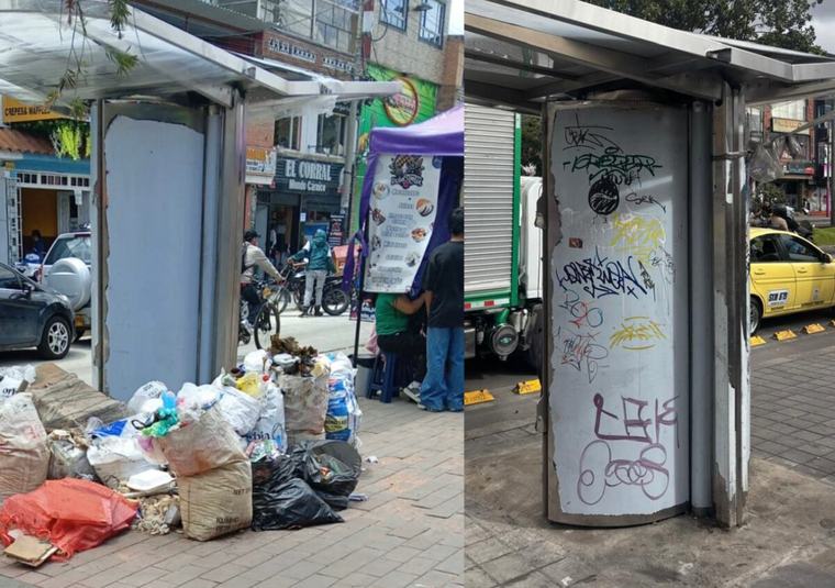 Cubículos para vendedores informales siguen sin uso y ya están vandalizados en Bogotá